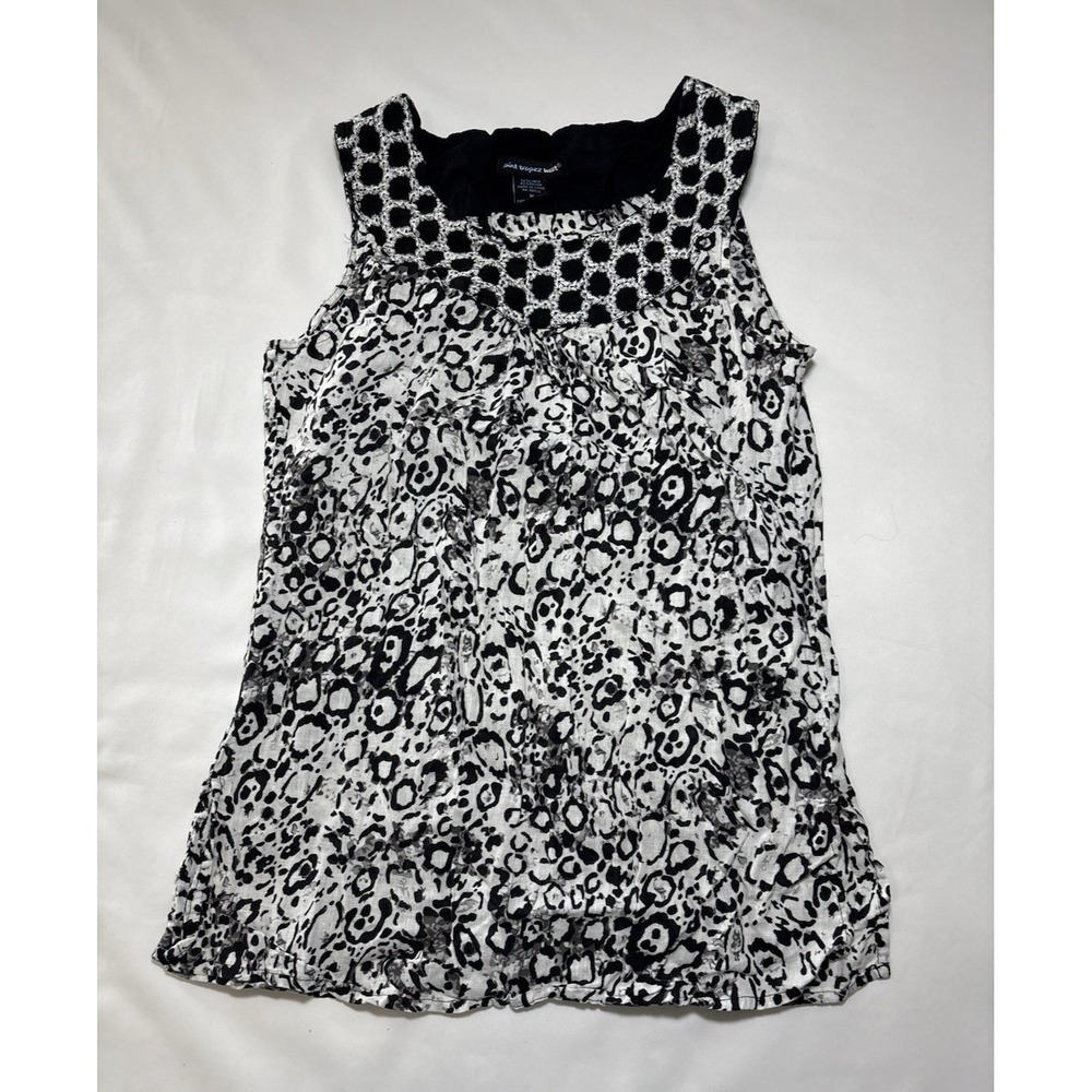 Saint Tropez West Women's Animal Print Knit Tank, Scoop Neck, M